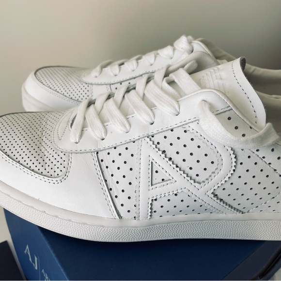 AJ ARMANI JEANS Genuine Bianco-white Sneaker Trainers Mens Shoes Size UK 8 - Picture 3 of 10